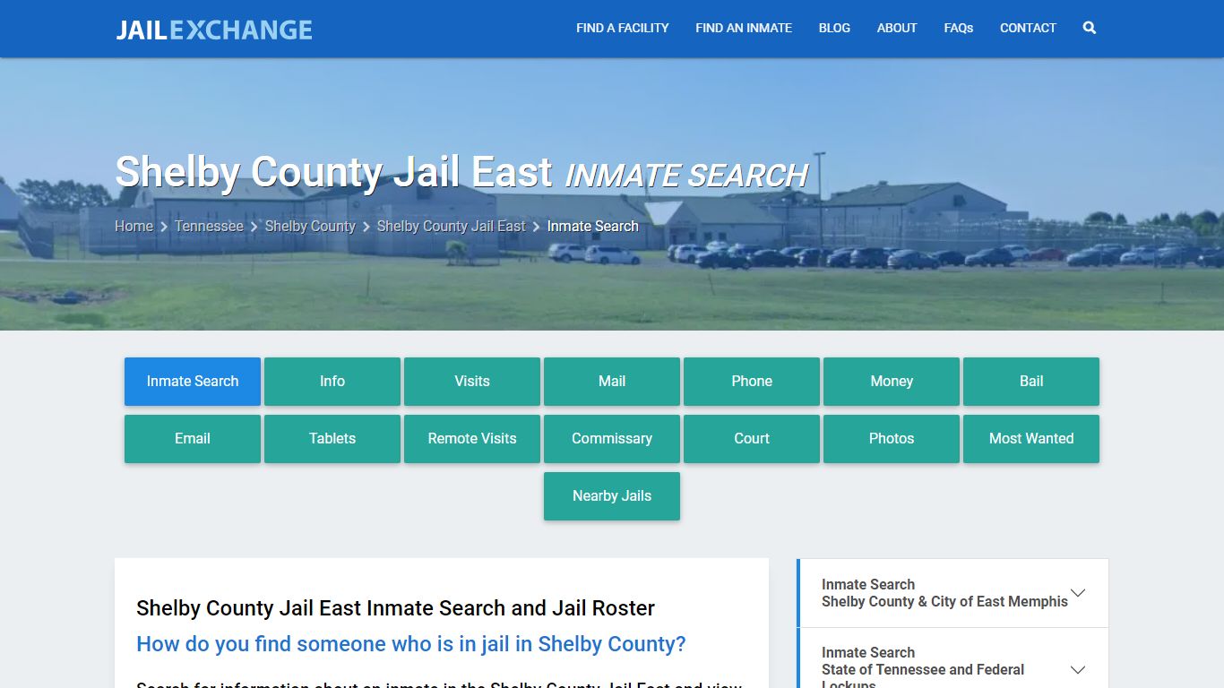 Shelby County Jail East Inmate Search - Jail Exchange